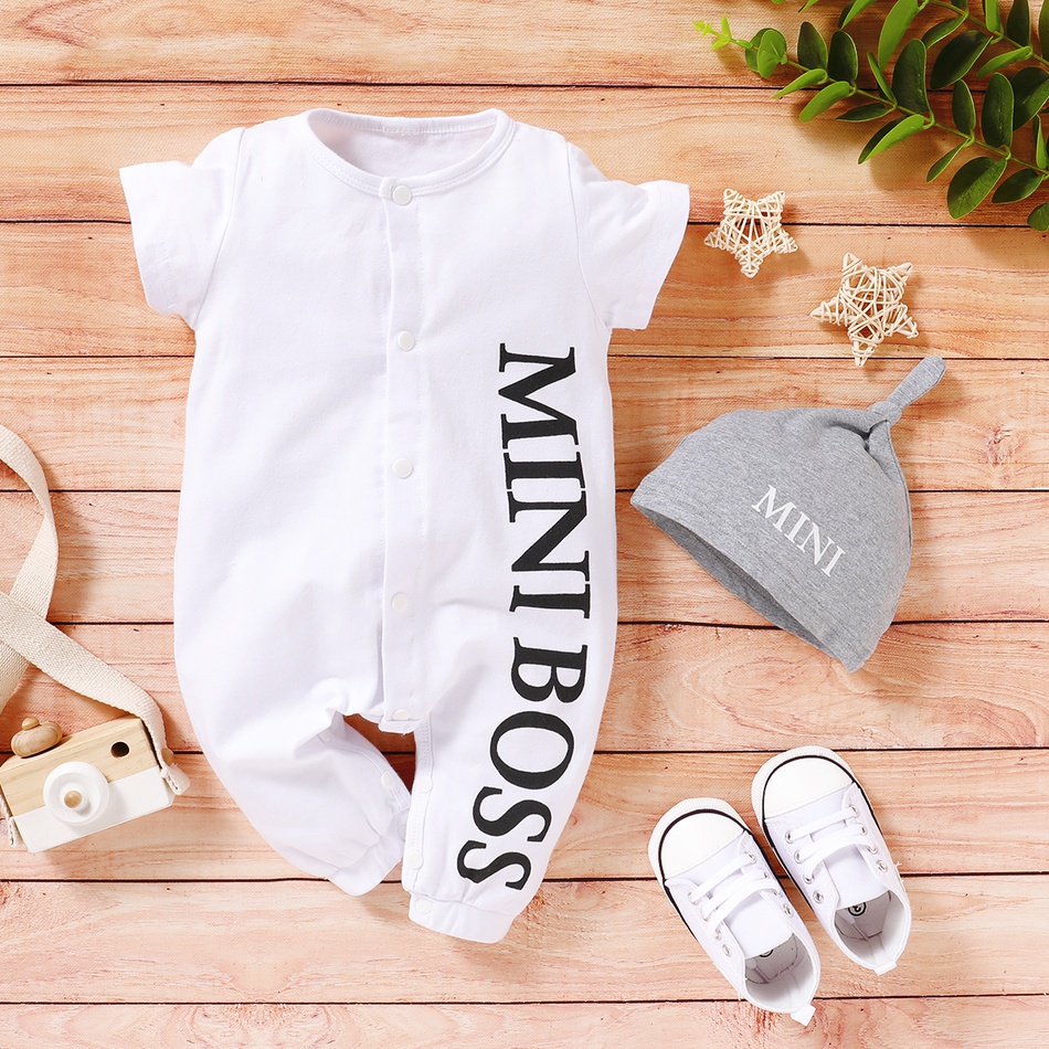 Baby Boy MINI BOSS Jumpsuits with Hat